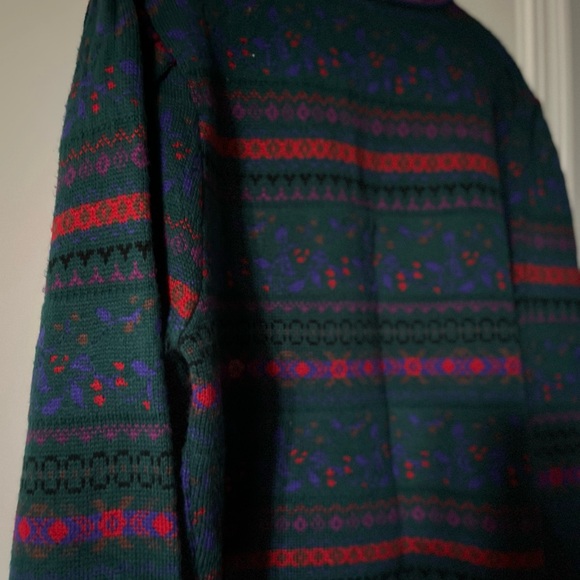 MEISTER Vintage Women's Colorful Nordic Sweater Wool Acrylic Sz L Like New - Picture 2 of 8